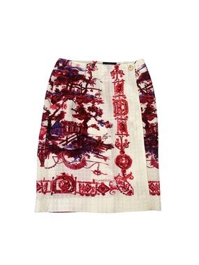 ROBERTO CAVALLI PINK FLORAL PRINT PENCIL SKIRT